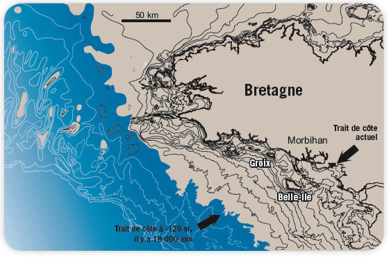 Morphologie côtière de la Bretagne il y a 18 000 ans lors du Dernier Maximum Glaciaire